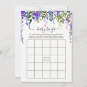 Invitation Bingo Bébé Fleur Aquarelle Violet Ultra (Devant)