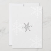 Invitation Bingo Bébé Flocon de Neige Rose et Argent Hiver (Dos)