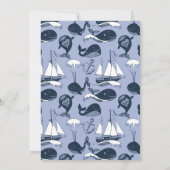 Invitation Bingo bébé | Nautical Whale Baby Boy Douche Jeu (Dos)