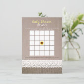 Invitation Bingo de Baby shower de dentelle de tournesol et d (Debout devant)