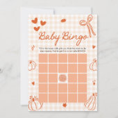 Invitation Bingo de bébé à la chute d'un petit bébé citrouill (Devant)