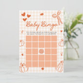 Invitation Bingo de bébé à la chute d'un petit bébé citrouill (Debout devant)
