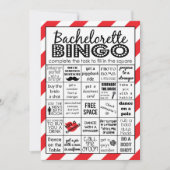 Invitation Bingo de la célibataire chaud rouge, Jeu de sociét (Devant)