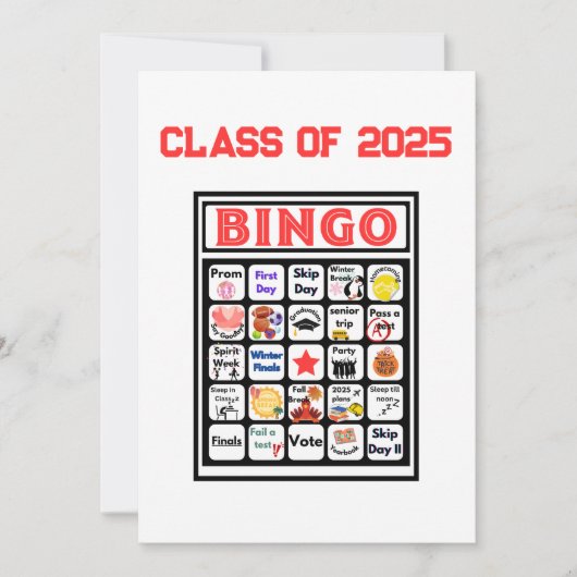 Invitation Bingo de la classe aînée (Devant)