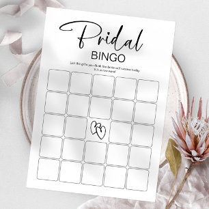 Invitation Bingo de mariage Jeu de baby shower minimaliste po