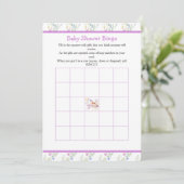 Invitation Bingo du Baby shower aux oiseaux mignons de printe (Debout devant)