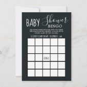 Invitation Bingo du Baby shower bleu princesse (Dos)