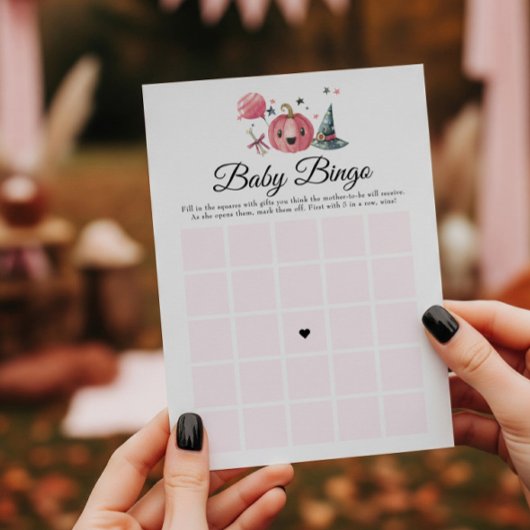 Invitation Bingo du Baby shower de de Little Boo Citrouille