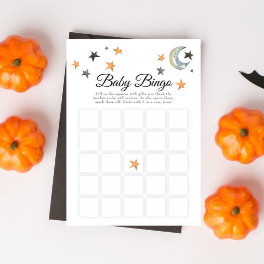 Invitation Bingo du Baby shower de de Little Boo Citrouille