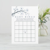 Invitation Bingo du Baby shower de fleurs de cerisiers (Debout devant)