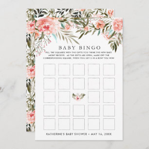 Invitation Bingo du Baby shower floral d'été Sunkissed