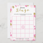 Invitation Bingo du jeu de Fête des mariées | Flore rose déli (Devant)