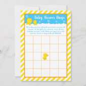 Invitation Bingo en caoutchouc Ducky Jaune et Baby shower ble (Devant)