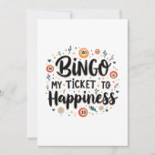 Invitation Bingo est mon billet pour le bonheur Funny Bingo J (Devant)