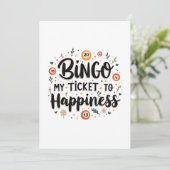 Invitation Bingo est mon billet pour le bonheur Funny Bingo J (Debout devant)