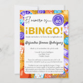 Invitation Bingo et jeux espagnols Gold 40e anniversaire (Devant)