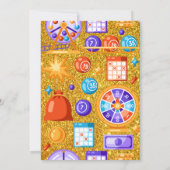 Invitation Bingo et jeux espagnols Gold 40e anniversaire (Dos)