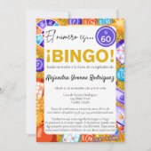 Invitation Bingo et jeux espagnols Gold 60e anniversaire (Devant)