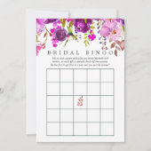 Invitation Bingo Fête des mariées d'aquarelle violet et viole (Devant)
