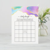 Invitation Bingo Fête des mariées en pierre d'âge arc-en-ciel (Debout devant)