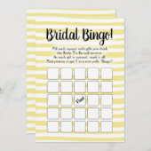 Invitation Bingo Fête des mariées Jeu Jaune Blanc (Devant / Derrière)