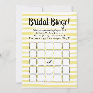 Invitation Bingo Fête des mariées Jeu Jaune Blanc