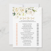 Invitation Bingo Floral Blanc/Il Dit, Elle Dit Jeux (Dos)