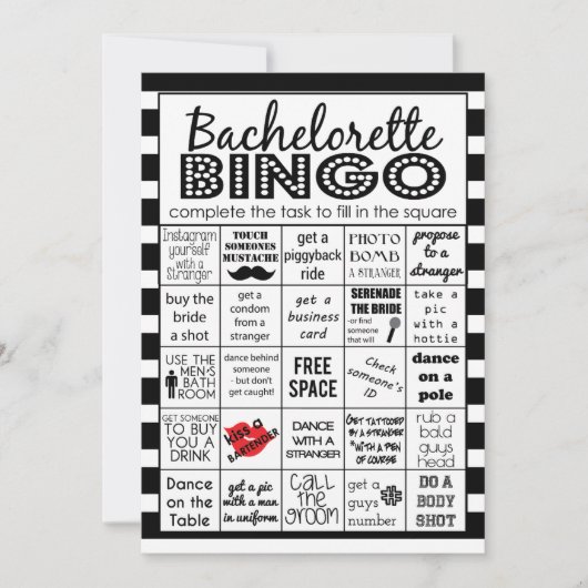 Invitation Bingo, Jeu De Fête, Défi (Devant)
