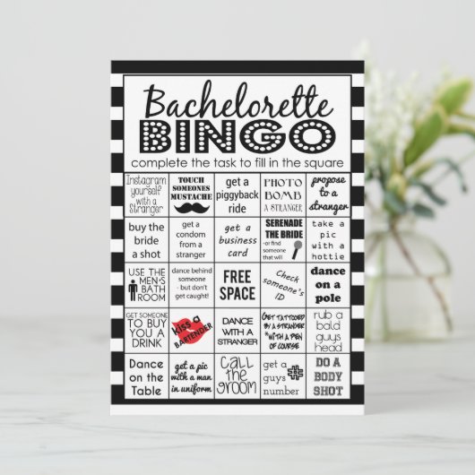 Invitation Bingo, Jeu De Fête, Défi (Debout devant)