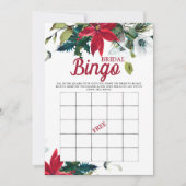 Invitation Bingo nuptiale hiver Poinsettia Fête des mariées J (Devant)