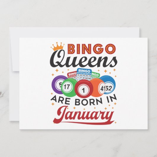 Invitation Bingo Queens Are Born in Janvier Anniversaire (Devant)