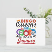 Invitation Bingo Queens Are Born in Janvier Anniversaire (Debout devant)