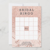 Invitation Bingo rose en or faux parties scintillant rose mar (Devant)