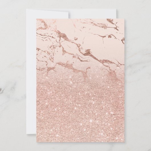 Invitation Bingo rose en or faux parties scintillant rose mar (Dos)