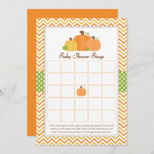 Invitation Bingo-test de baby shower de citrouille