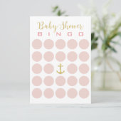 Invitation Bingo-test mignon du baby shower 5x5 d'Ancre d'or (Debout devant)