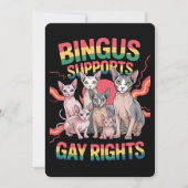 Invitation Bingus soutient les droits homosexuels Sphynx Cat (Devant)