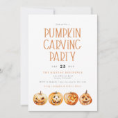 Invitation BINX Automne Halloween Citrouille de l'aquarelle (Devant)