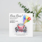 Invitation BipBip! Défilé d'anniversaire en voiture (Debout devant)