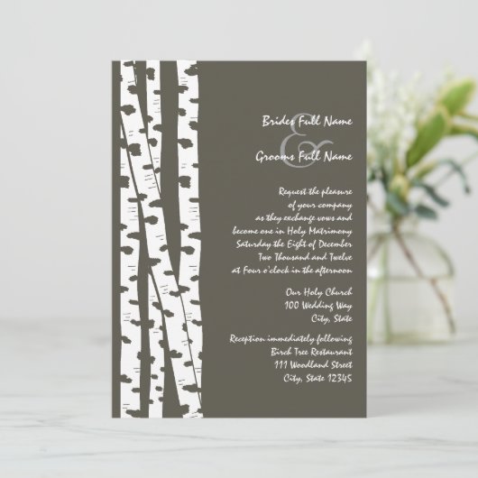 Invitation Birch Blanc/ Brown foncé (Debout devant)