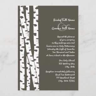 Invitation Birch Blanc/ Brown foncé