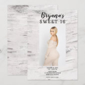 Invitation Birch Blanc Rustique Photo Tendance Moderne Douce  (Devant / Derrière)