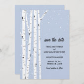 Invitation Birch Tree and Snow Enregistrer la date (Devant / Derrière)