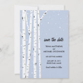 Invitation Birch Tree and Snow Enregistrer la date (Devant)