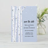Invitation Birch Tree and Snow Enregistrer la date (Debout devant)