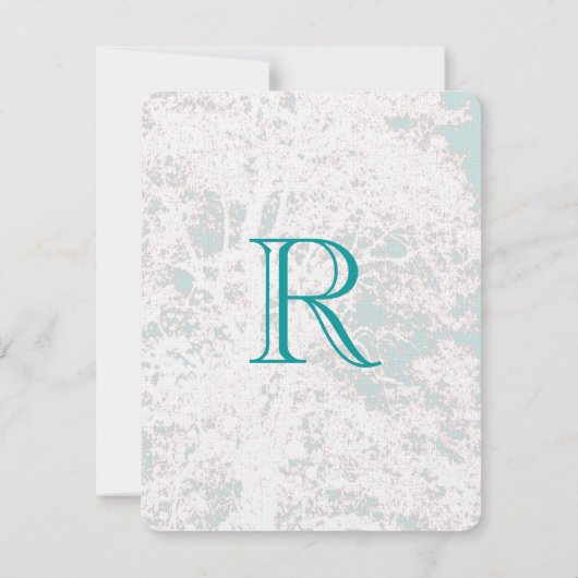 Invitation Birch Tree Aqua Playbill Fonts Enregistrer la date (Dos)