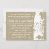 Invitation Birch Tree avec coeur sculpté et initiales (Devant)