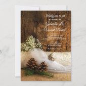 Invitation Birch Tree, Baby's Breath et Barn Wood Mariage (Devant)