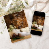 Invitation Birch Tree, Baby's Breath et Barn Wood Mariage