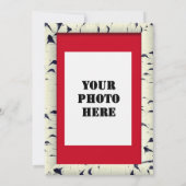 Invitation Birch Tree Bark Frame Red Dinner Casquette Graduat (Dos)